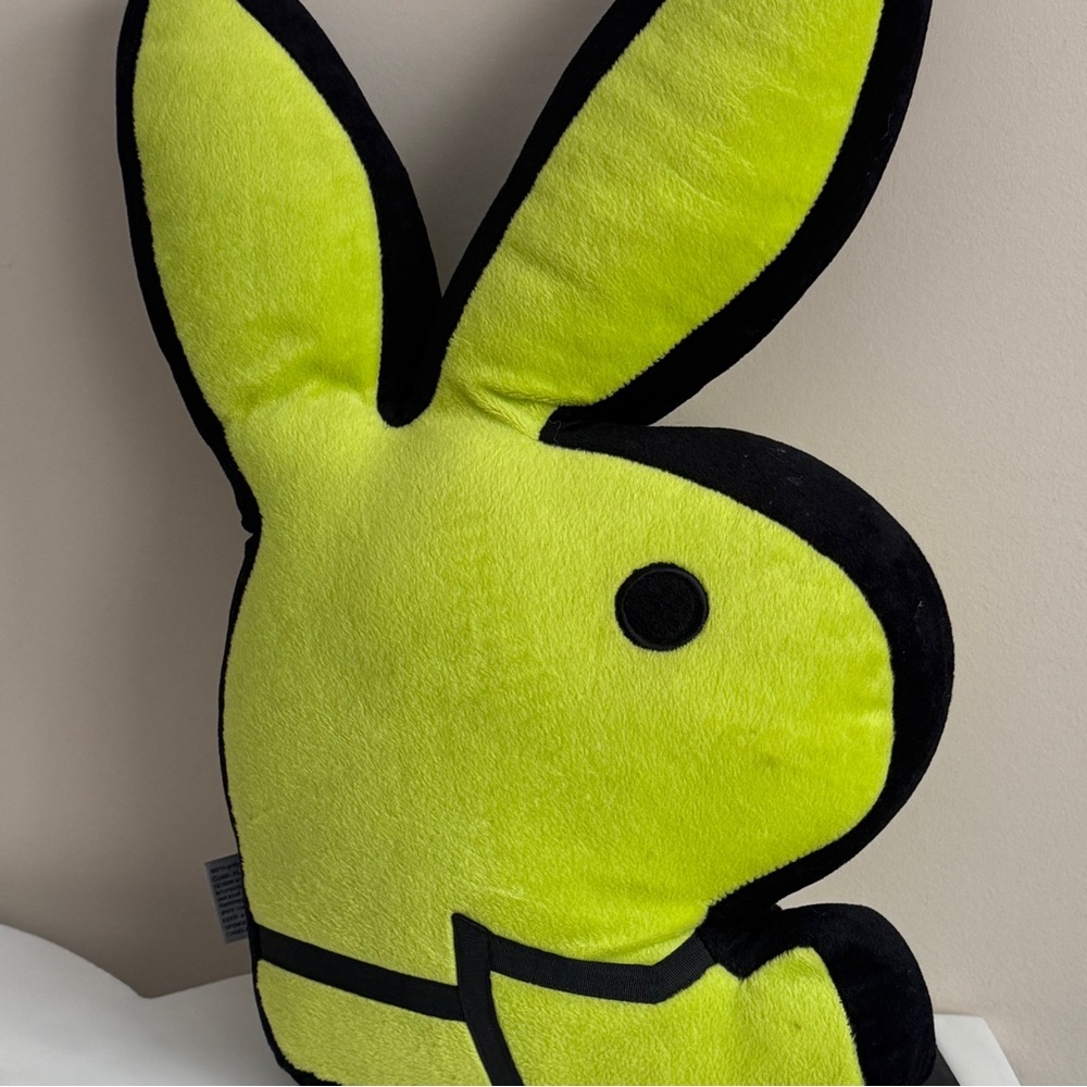 Playboy Y2K lime green bunny head pillow - Picture 2 of 15